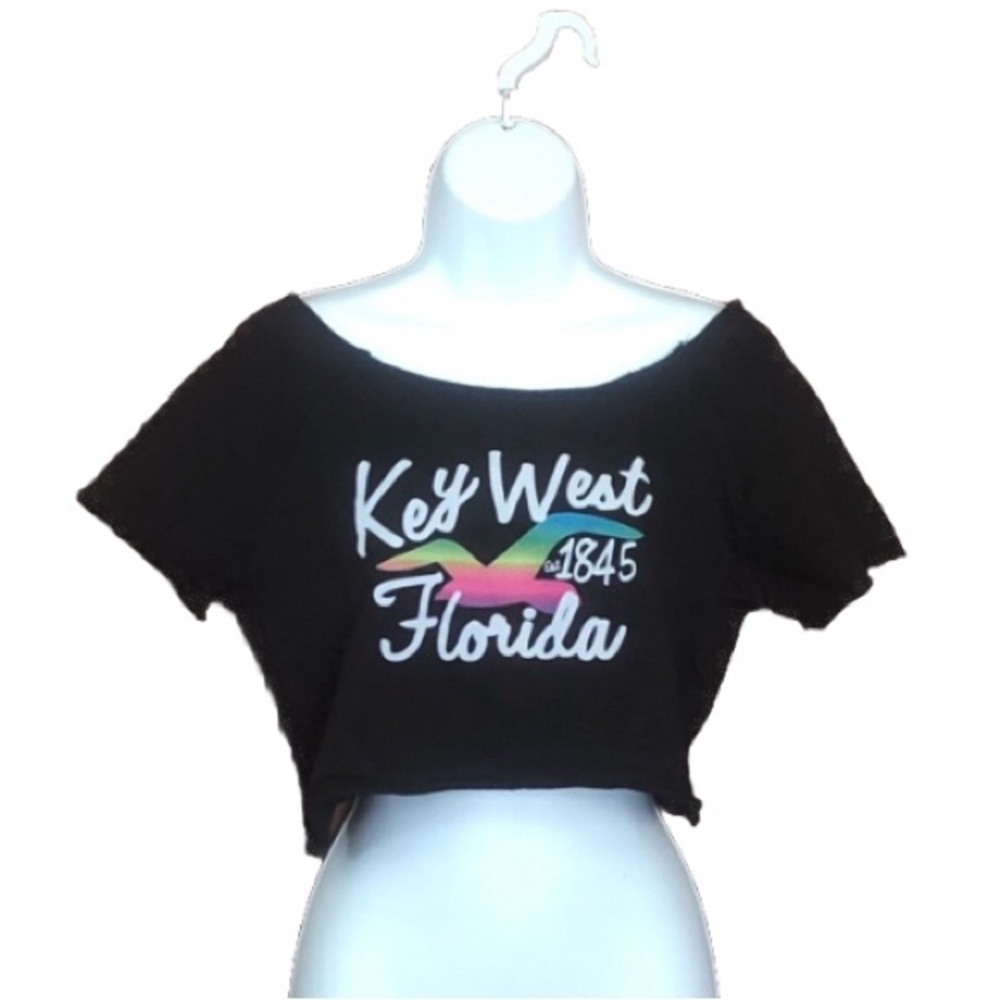 Key West Florida black crop top size Small